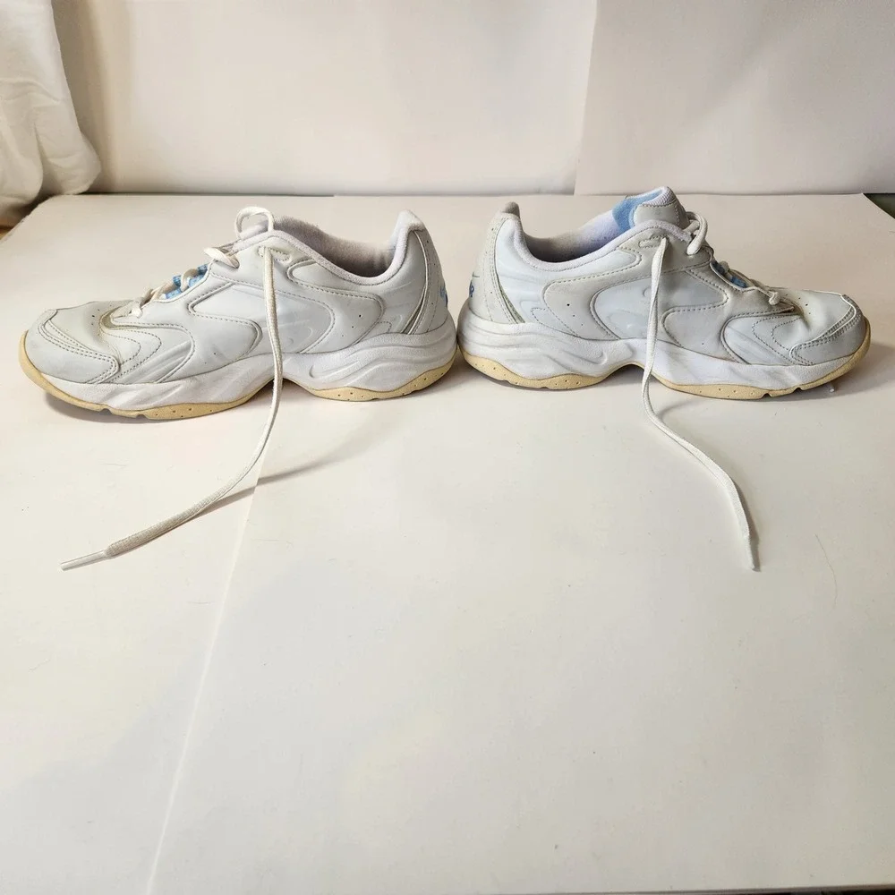 Nike Air Womens Training Shoes White Blue Vintage 2007 Y2K Sneakers 8.5 - Picture 4 of 11